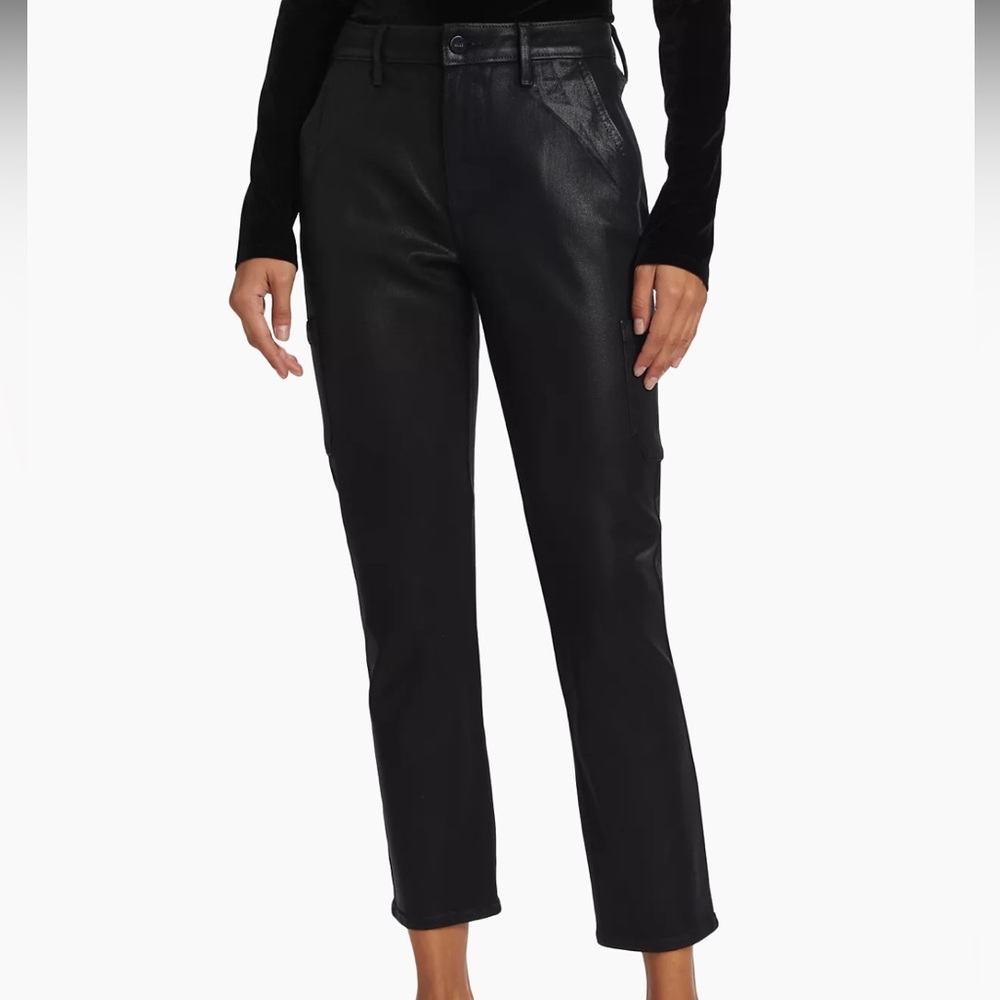 Paige Jolie Coated Straight-Leg Crop Pants size 30 - Picture 3 of 16